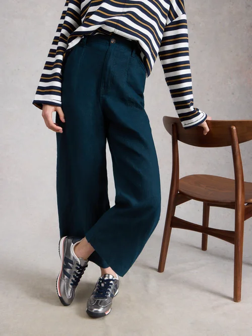 7/8-Leinenhose Tia mit weitem Bein - Dark Navy - 52/R Bild 1