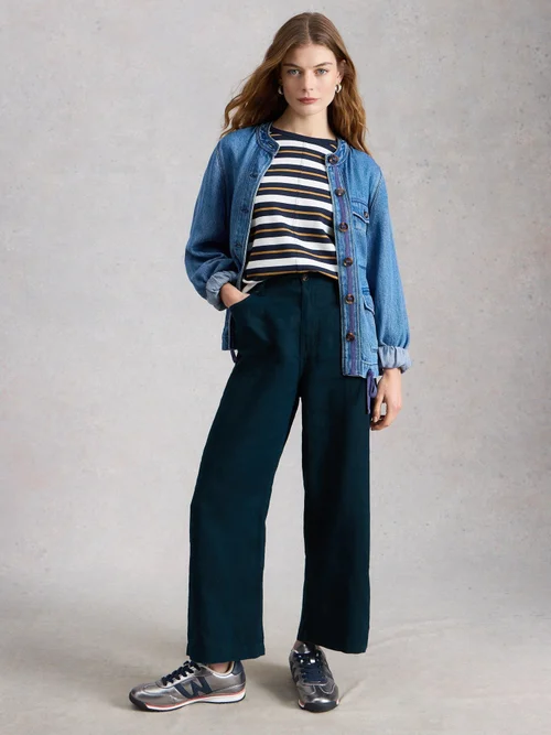 7/8-Leinenhose Tia mit weitem Bein - Dark Navy - 52/R Bild 2