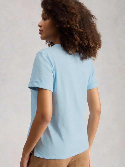 Besticktes T-Shirt Gina - Mid Blue - 52 Bild 4