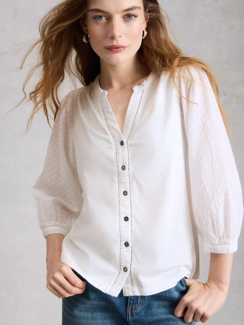 Dobby-Bluse Daisy - Bril White - 50 Bild 3