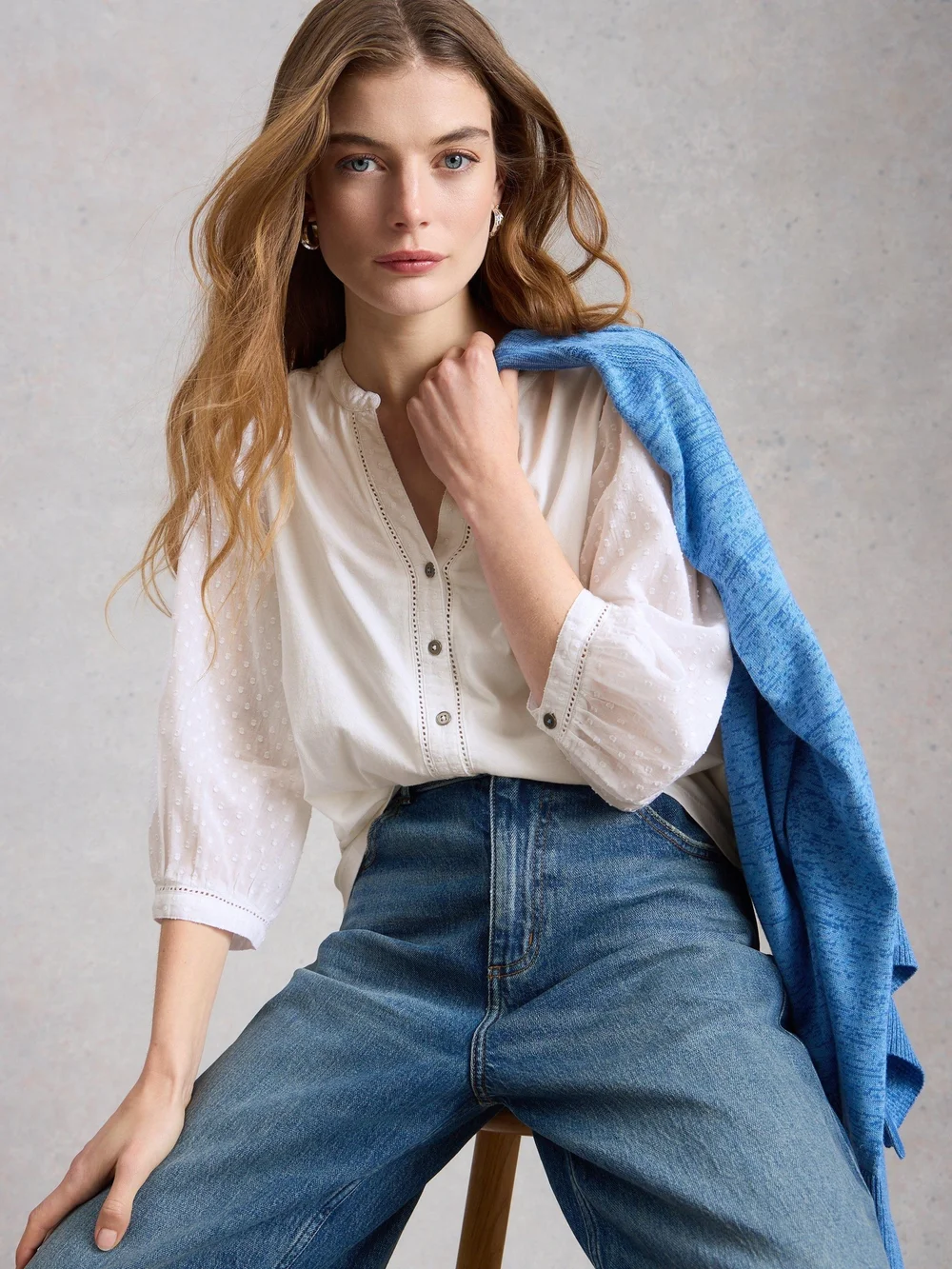 Dobby-Bluse Daisy - Bril White - 52 Bild 1