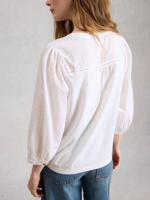 Dobby-Bluse Daisy - Bril White - 50 Bild 4