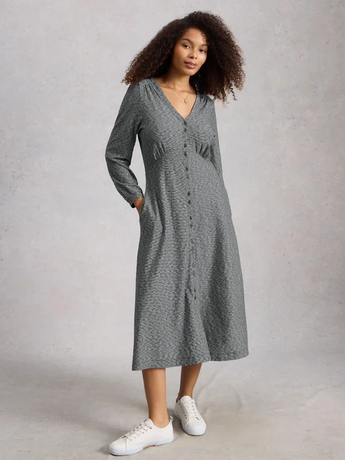 Jerseykleid Megan mit Knopfleiste - Navy Multi - 52/R Bild 2