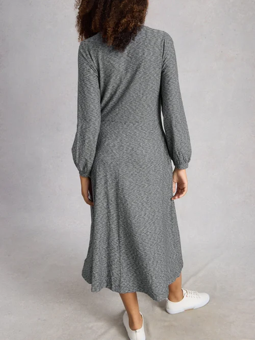 Jerseykleid Megan mit Knopfleiste - Navy Multi - 52/R Bild 4