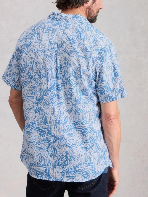 Kurzarmhemd Hayle mit Blätterprint - White Pr - XXXL/R Bild 4