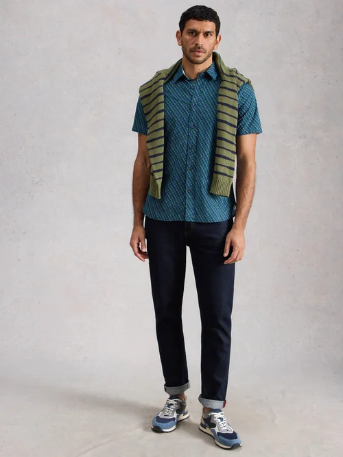 Hemd Salcombe mit Fischprint - Navy Pr - XXXL/R Bild 2