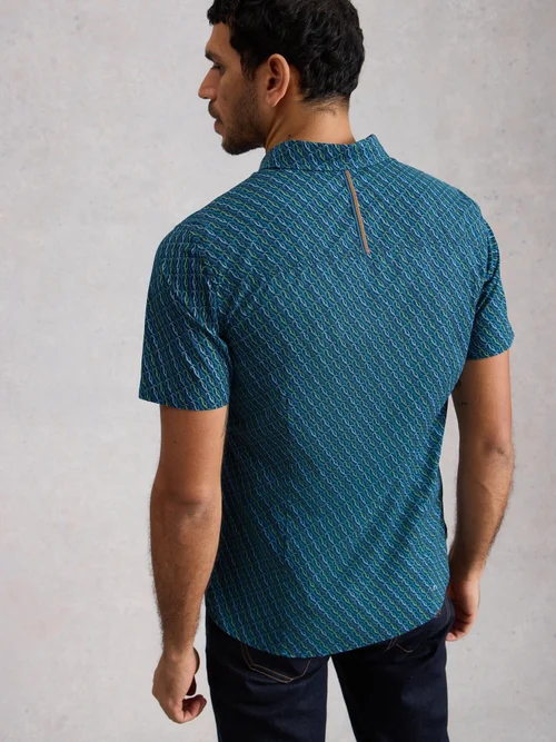 Hemd Salcombe mit Fischprint - Navy Pr - XXL/R Bild 4