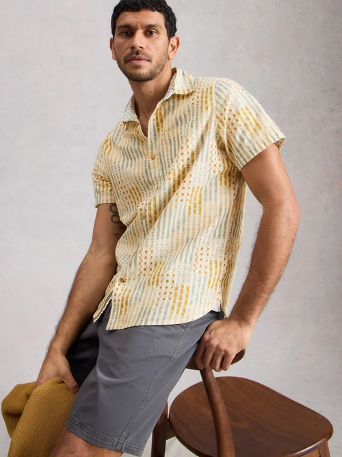 Kurzarmhemd Finsbury mit Patch-Print - Yellow Pr - XXXL/R Bild 1