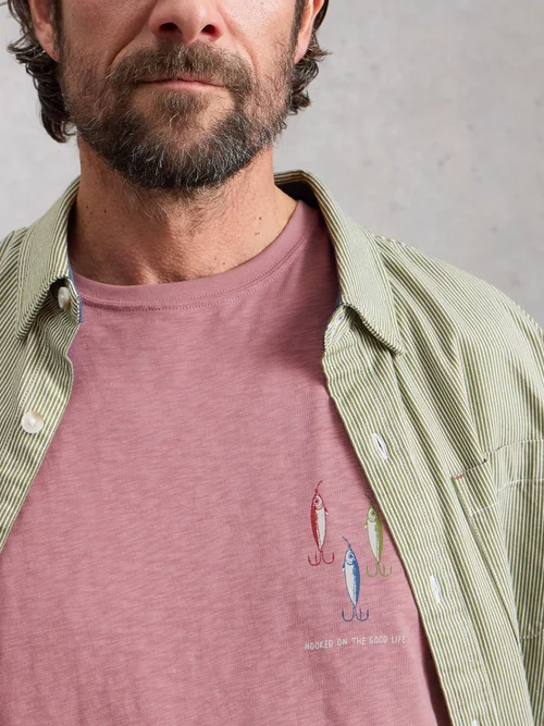 T-Shirt Abersoch mit Fischmotiv - Pink Pr - XXXL/R Bild 3