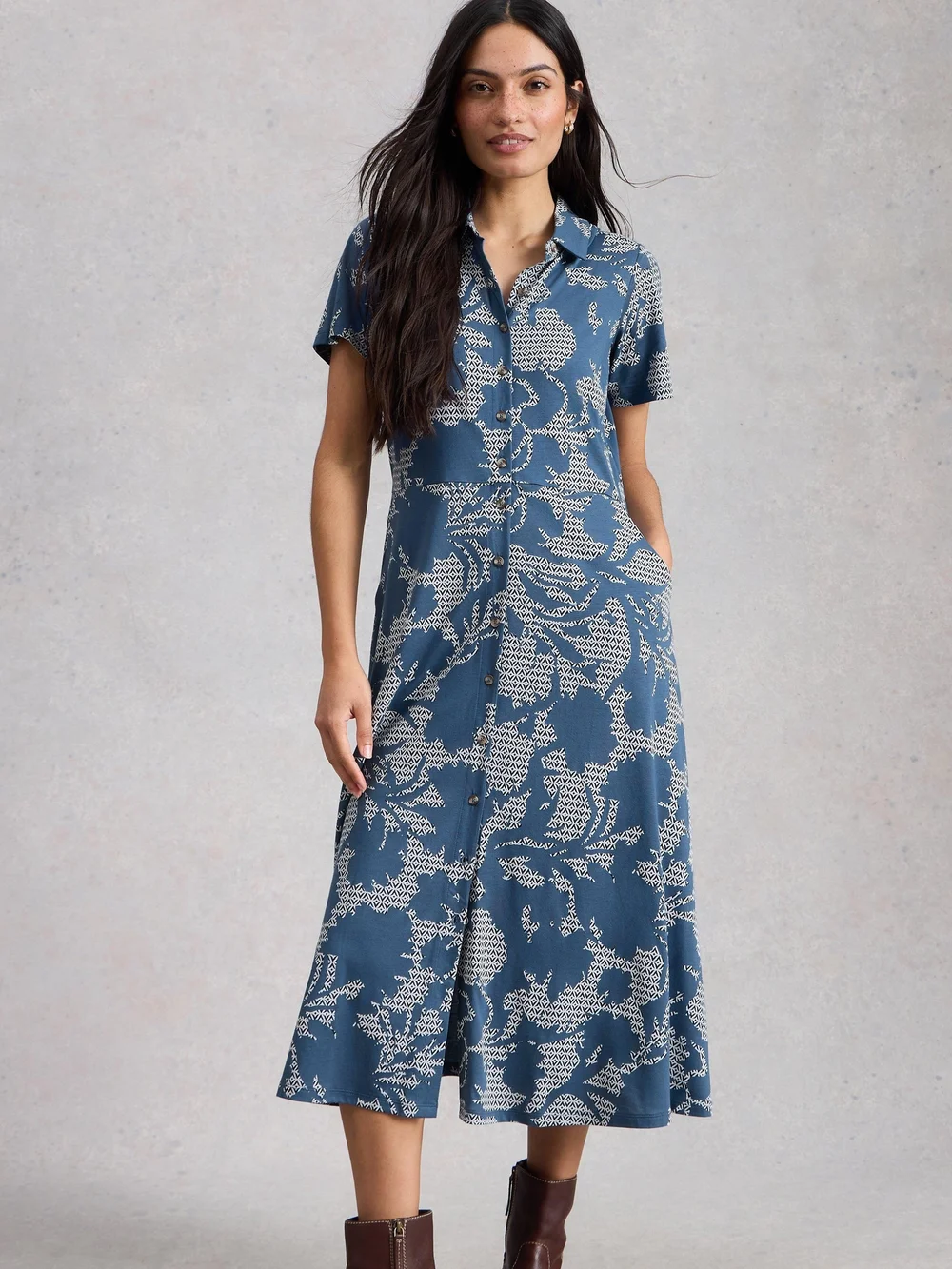 Blusenkleid Rua aus Jersey - Blue Pr - 52/R Bild 1