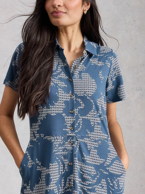 Blusenkleid Rua aus Jersey - Blue Pr - 52/R Bild 3