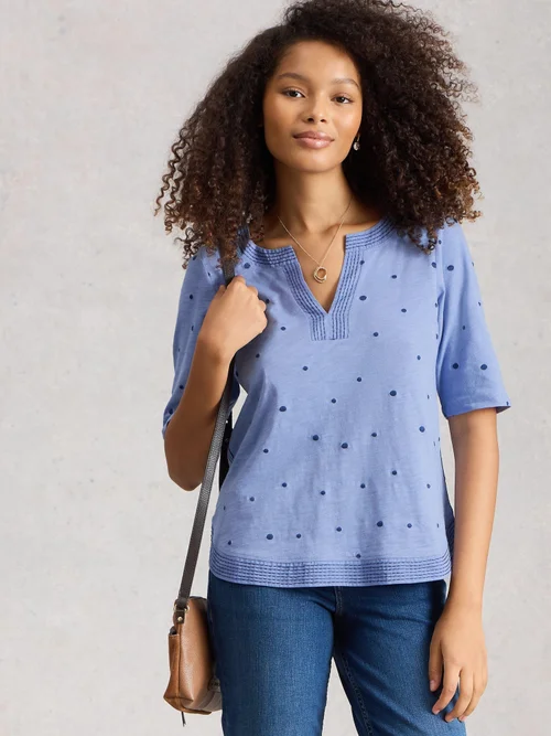 Besticktes Jersey-T-Shirt Weaver - Blue Mlt - 52 Bild 3