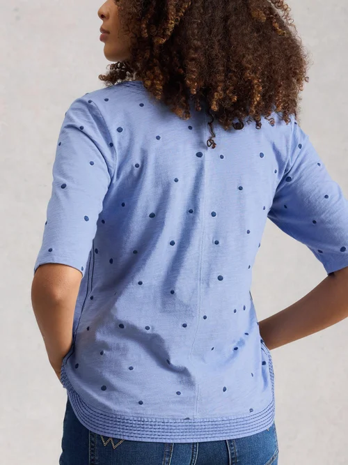 Besticktes Jersey-T-Shirt Weaver - Blue Mlt - 52 Bild 4