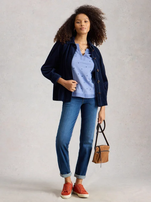 Besticktes Jersey-T-Shirt Weaver - Blue Mlt - 52 Bild 2