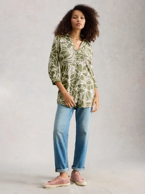 Langgeschnittene Bluse Annie - Green Pr - 52 Bild 2