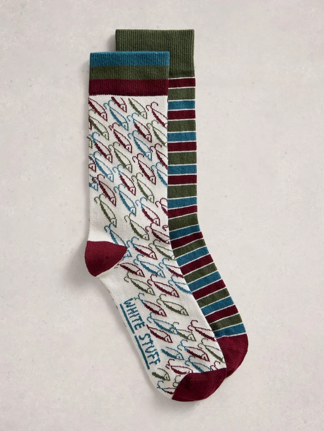2er-Pack Socken Fisch