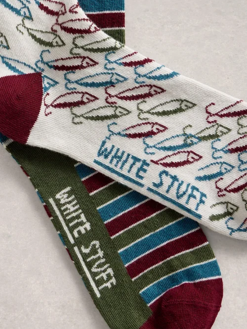 2er-Pack Socken Fisch - Red Mlt - 44-46 Bild 2