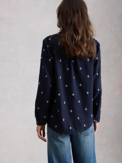 Bluse Sophie aus Bio-Baumwolle - Dark Navy - 52 Bild 4