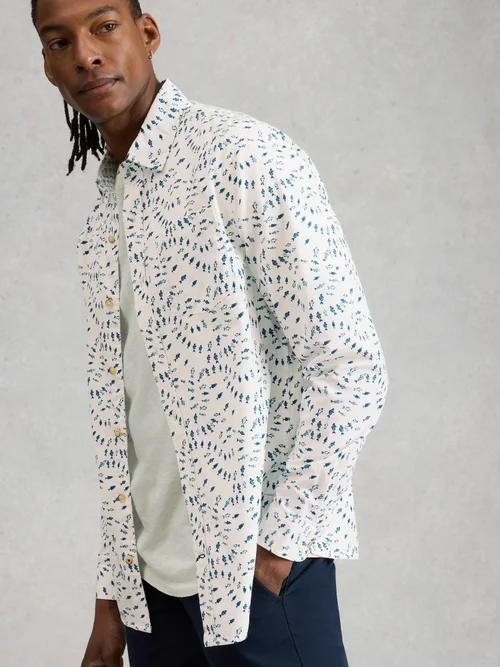Hemd Finsbury mit Fischprint - White Pr - XXXL/R Bild 3