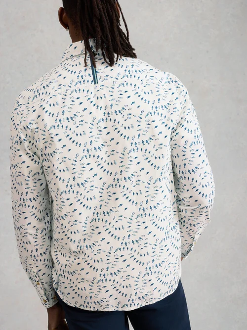 Hemd Finsbury mit Fischprint - White Pr - XXXL/R Bild 4