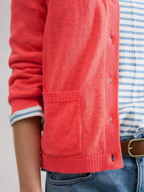 Cardigan Nova aus Leinenmischung - Mid Coral - 52 Bild 3