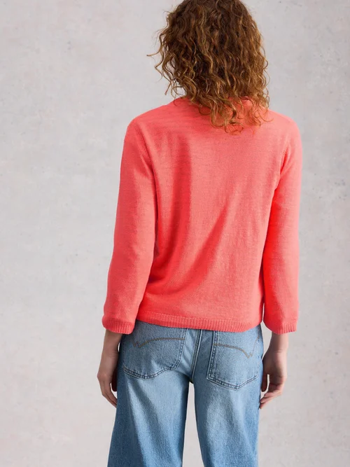 Cardigan Nova aus Leinenmischung - Mid Coral - 52 Bild 4