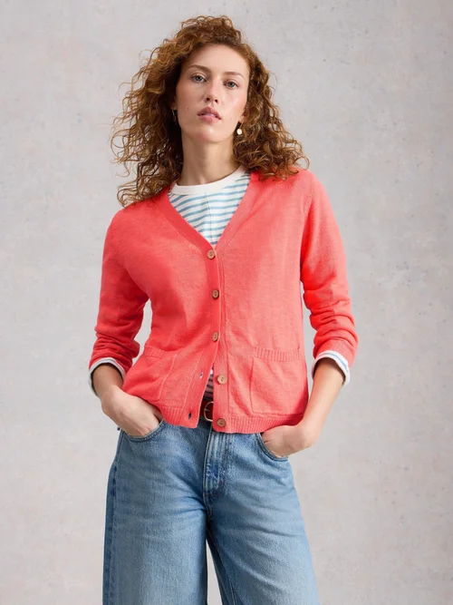 Cardigan Nova aus Leinenmischung - Mid Coral - 52 Bild 1