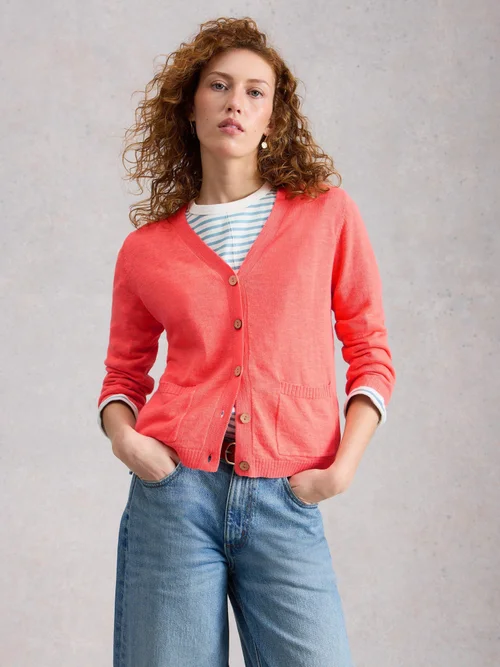 Cardigan Nova aus Leinenmischung - Mid Coral - 52 Bild 2