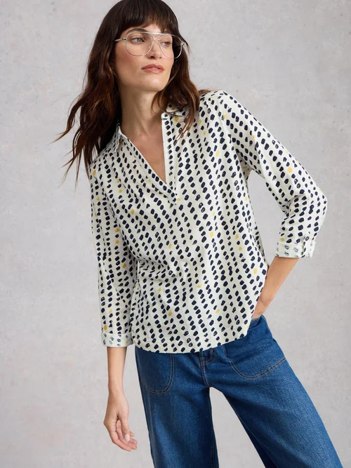 Jerseybluse Allie - Ivory Pr - 52 Bild 1