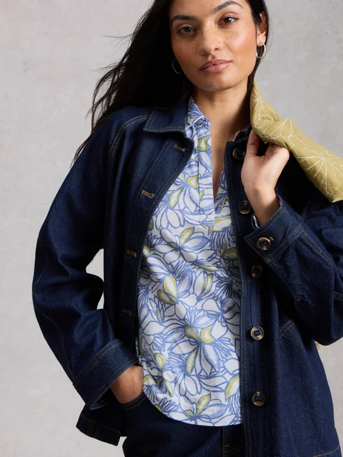 Jerseybluse Allie - White Pr - 52 Bild 3