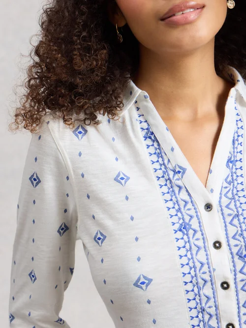 Jerseybluse Annie - White Pr - 52 Bild 3