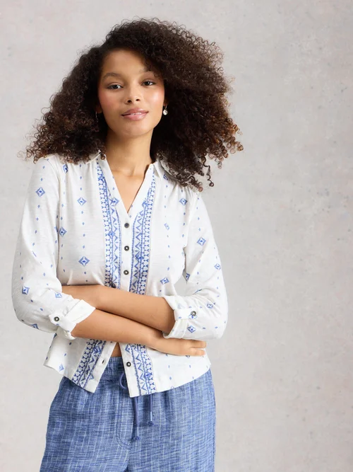 Jerseybluse Annie - White Pr - 52 Bild 1