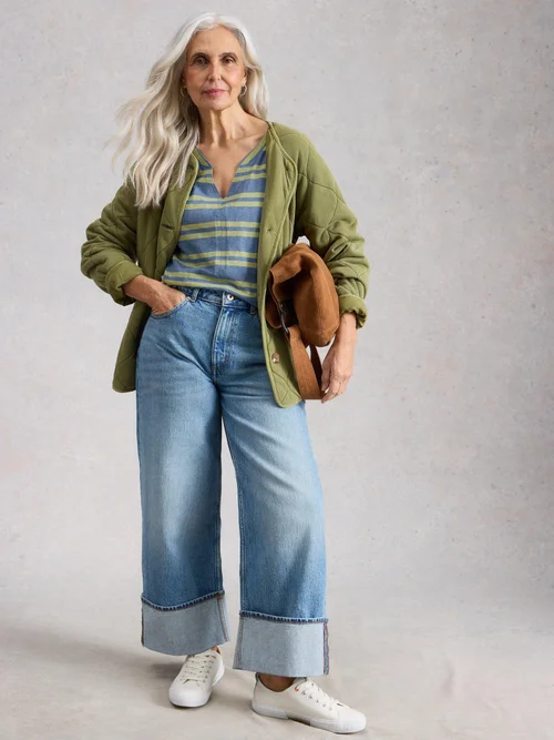 T-Shirt Nelly mit Keilausschnitt - Blue Mlt - 52 Bild 2