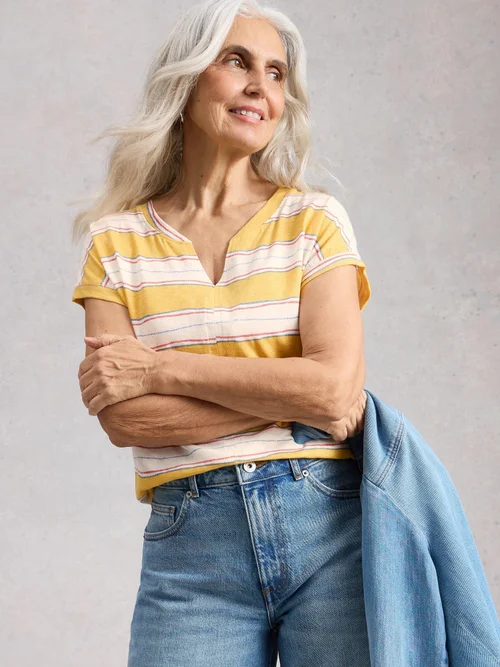 T-Shirt Nelly mit Keilausschnitt - Yellow Mlt - 50 Bild 3