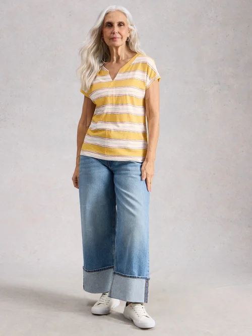 T-Shirt Nelly mit Keilausschnitt - Yellow Mlt - 52 Bild 2