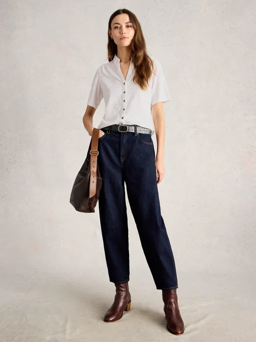 Kurzarmbluse Annie mit Stickerei - Bril White - 52 Bild 2