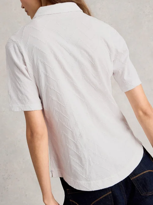 Kurzarmbluse Annie mit Stickerei - Bril White - 52 Bild 4