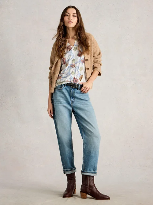 T-Shirt Nelly mit Keilausschnitt - Ivory Pr - 52 Bild 2