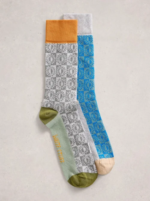 2er-Pack Socken Sonne - Blue Mlt - 44-46 Bild 1