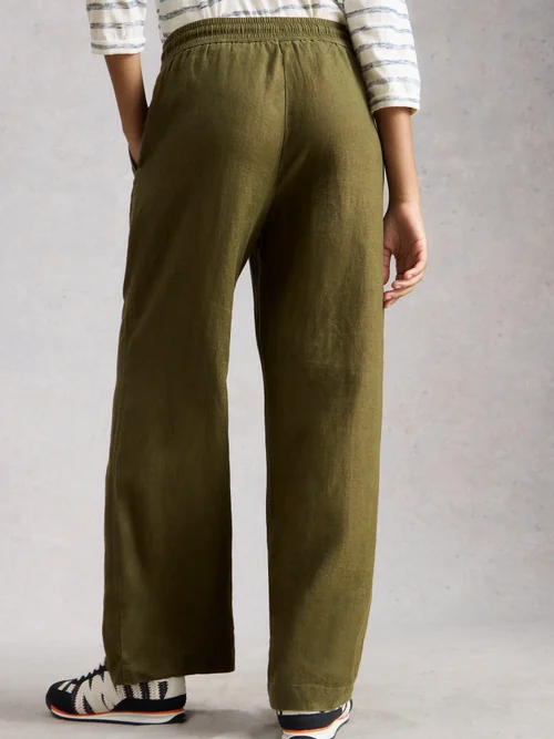 Leinenhose Allie mit weitem Bein - Khaki Grn - 52/R Bild 4