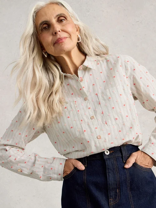 Bluse Sophie aus Bio-Baumwolle - Green Mlt - 50 Bild 1