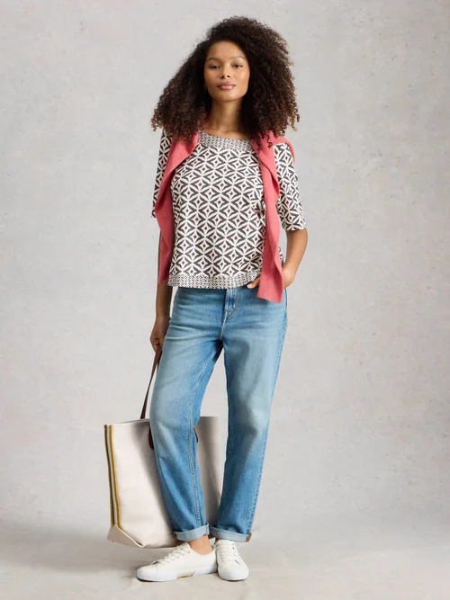 T-Shirt Weaver aus Jersey - Ivory Pr - 52 Bild 2