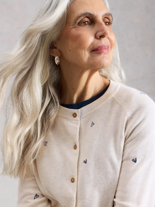 Bestickte Strickjacke Lulu - Ivory Mlt - 52 Bild 3