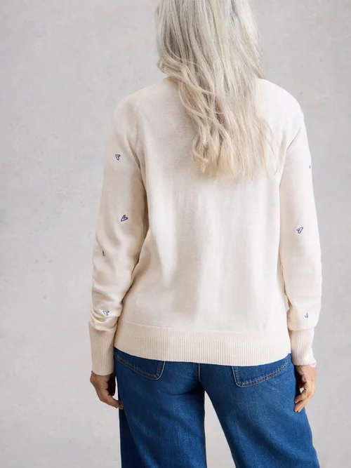 Bestickte Strickjacke Lulu - Ivory Mlt - 50 Bild 4