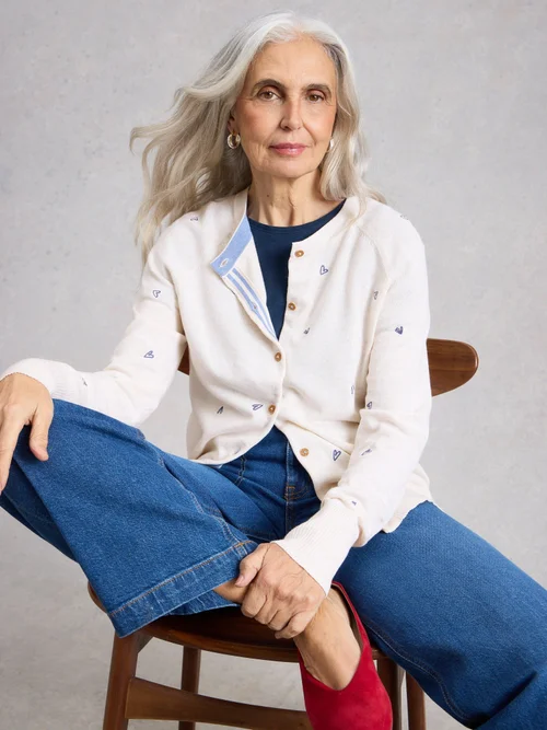 Bestickte Strickjacke Lulu - Ivory Mlt - 52 Bild 1