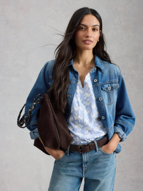 T-Shirt Nelly mit Keilausschnitt - Blue Pr - 52 Bild 1