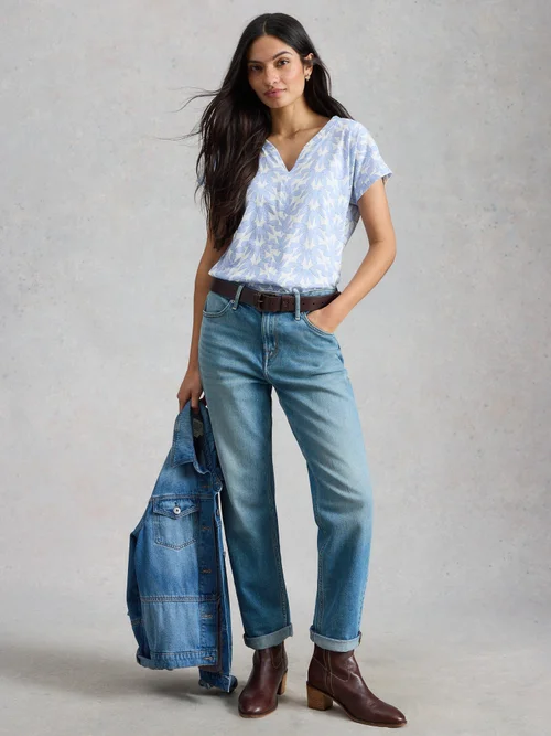 T-Shirt Nelly mit Keilausschnitt - Blue Pr - 52 Bild 2