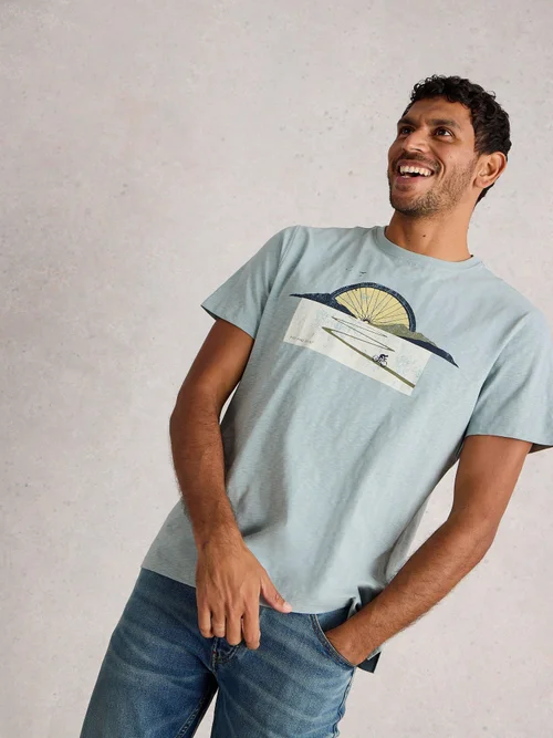 Grafik-T-Shirt Abersoch Bike Sun - Blue Pr - S Bild 3