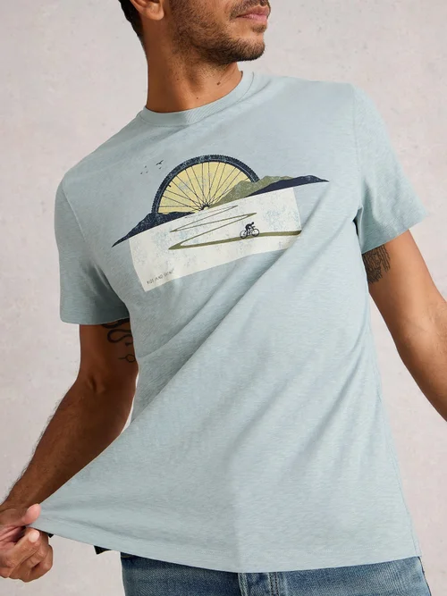 Grafik-T-Shirt Abersoch Bike Sun - Blue Pr - S Bild 1