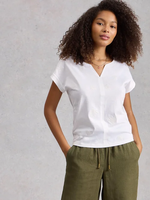 Besticktes T-Shirt Nelly - Bril White - 52 Bild 3